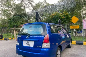 My Little Taxi vehicle at Kuala Selangor Nature Park during a private day trip from Kuala Lumpur