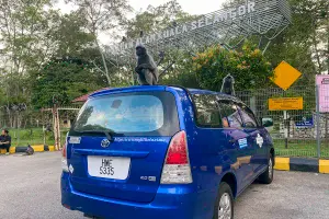 My Little Taxi vehicle at Kuala Selangor Nature Park during a private day trip from Kuala Lumpur