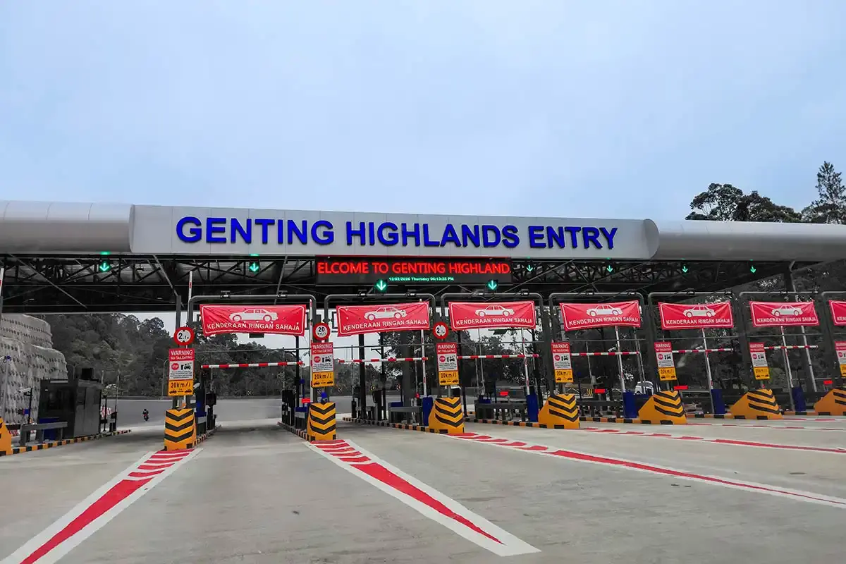 Genting Highlands entry gantry on the mountain approach road