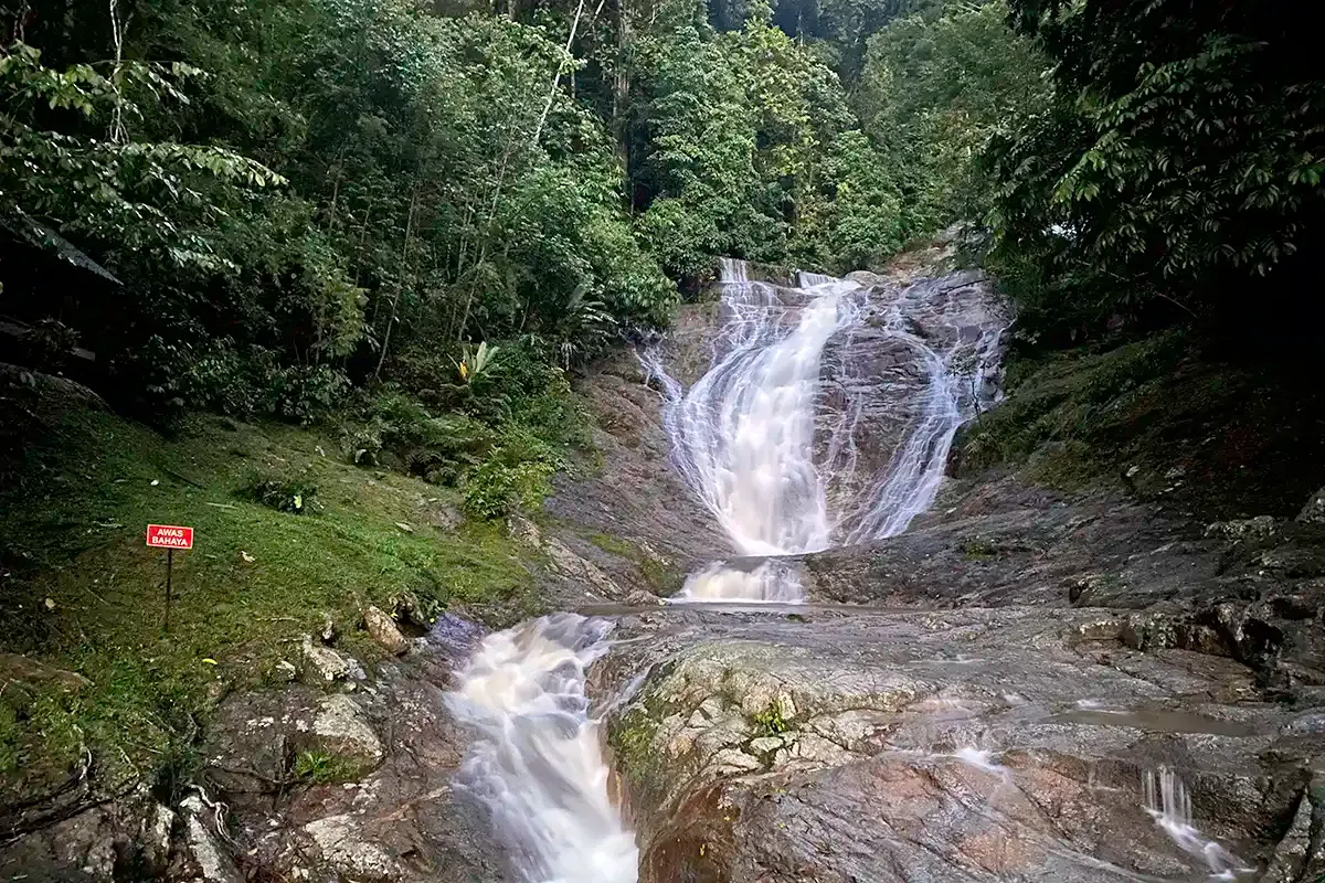 Lata Iskandar Waterfall beside the Tapah road to Cameron Highlands.