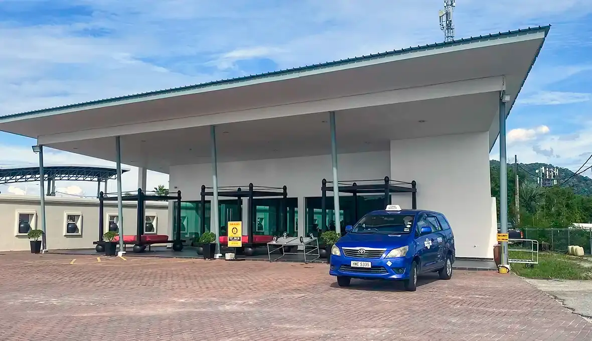 My Little Taxi at the Pangkor Laut Resort office at Marina Island, the mainland check-in point for resort guests